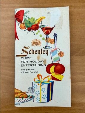 Vintage Schenley Guide for Holiday Entertaining mini booklet, circa 1950’s